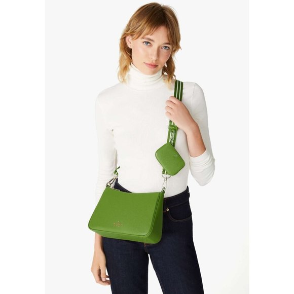 New Kate Spade Rosie Shoulder Bag Pebbled Leather Turtle Green - Picture 5 of 5